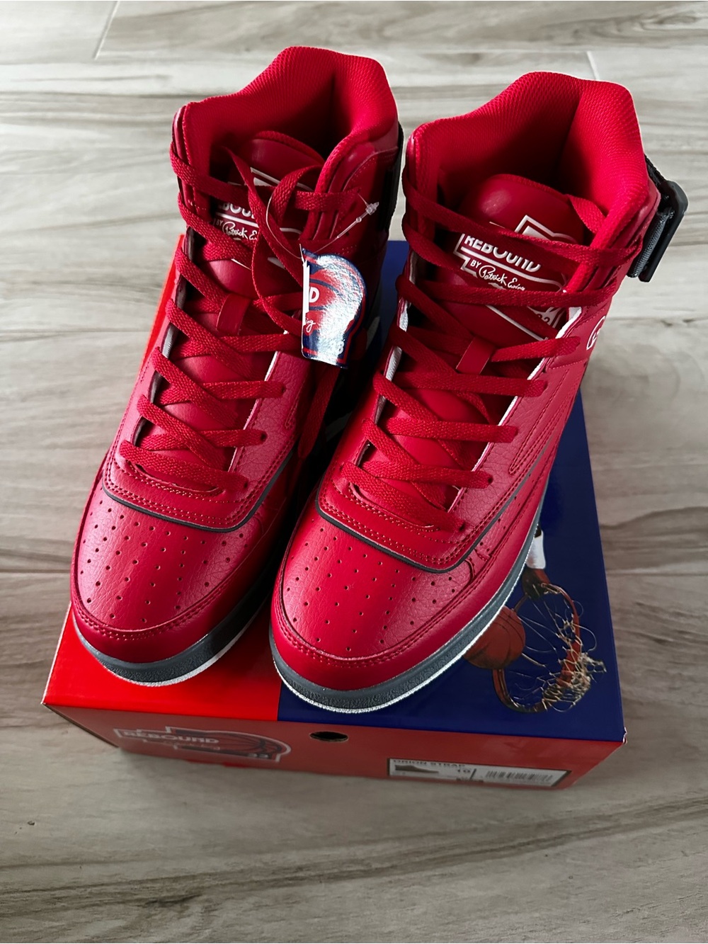 Patrick Ewing Orion Strap High-Top Sneakers in Red - Rebound Series